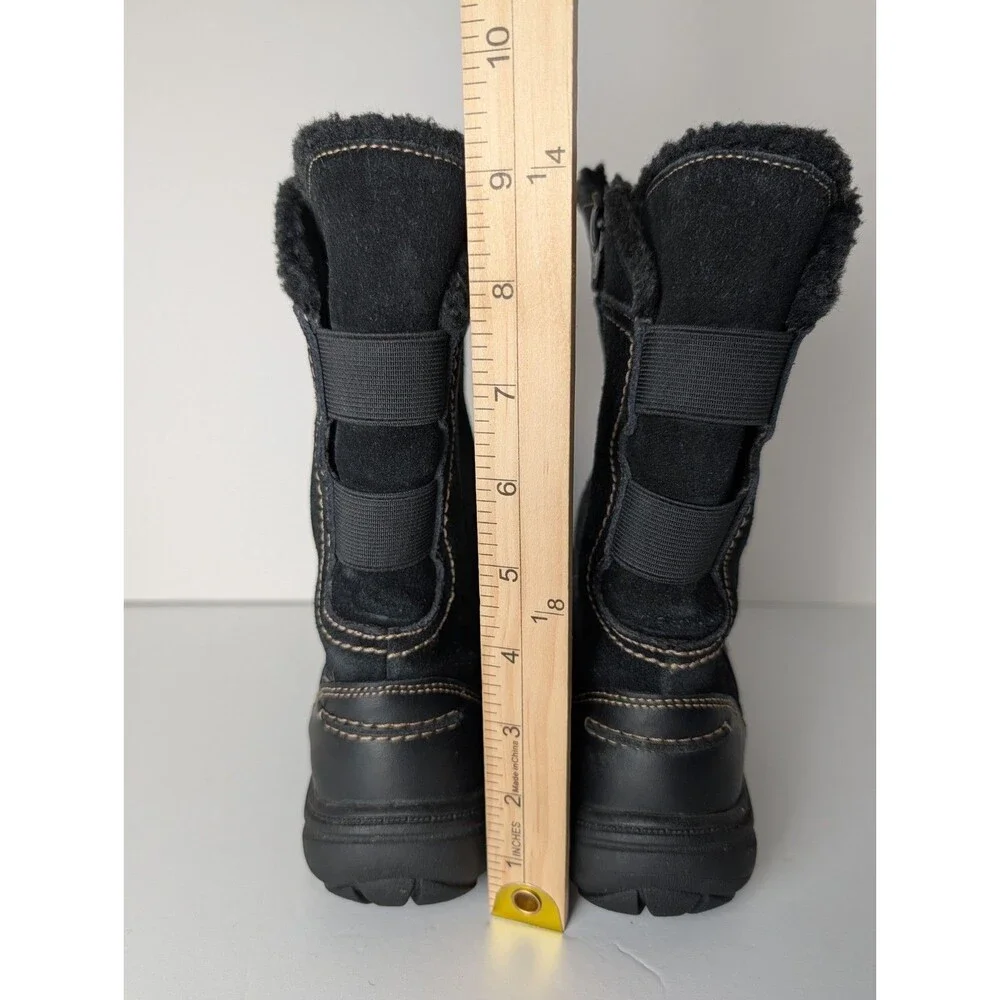 Clarks Womens Black Suede Andes Fortune Q Comfort Winter Boots Size 6.5M 63058